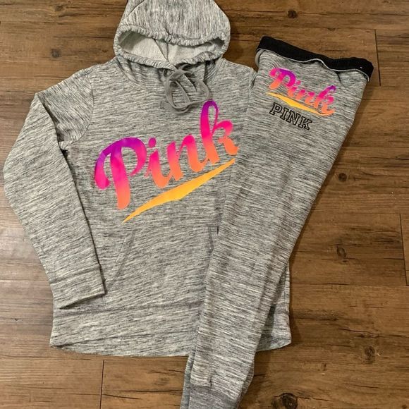 PINK VS OMBRÉ SIGNATURE HOODIE/JOGGER PANTS OUTFIT S - Picture 4 of 13